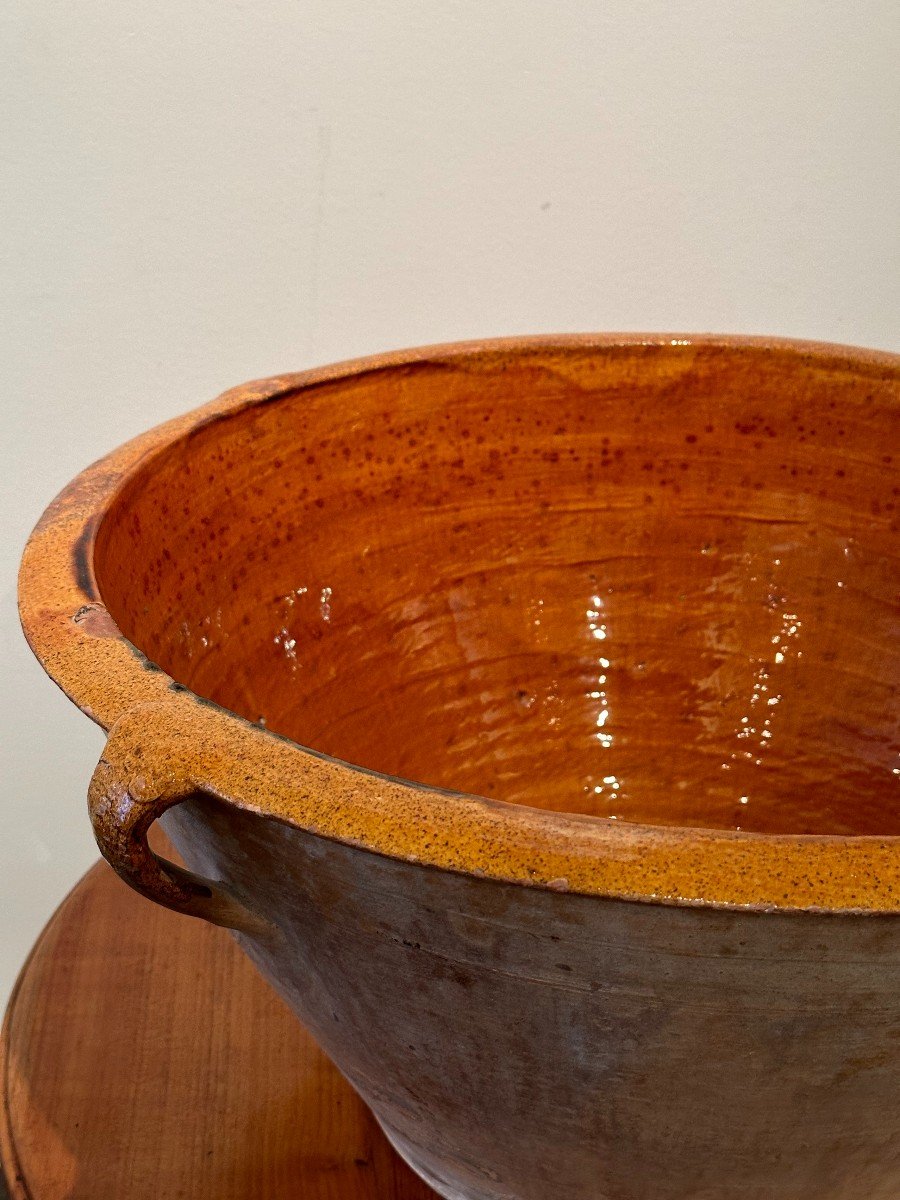 Large Glazed French Terracotta Dish -photo-4