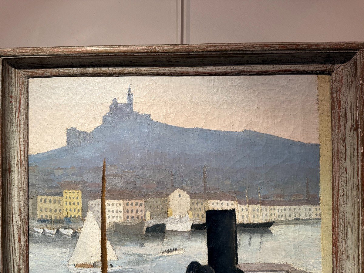 Le Port De Marseille Huile Sur Toile d'André Nagorski Vers 1925-photo-2