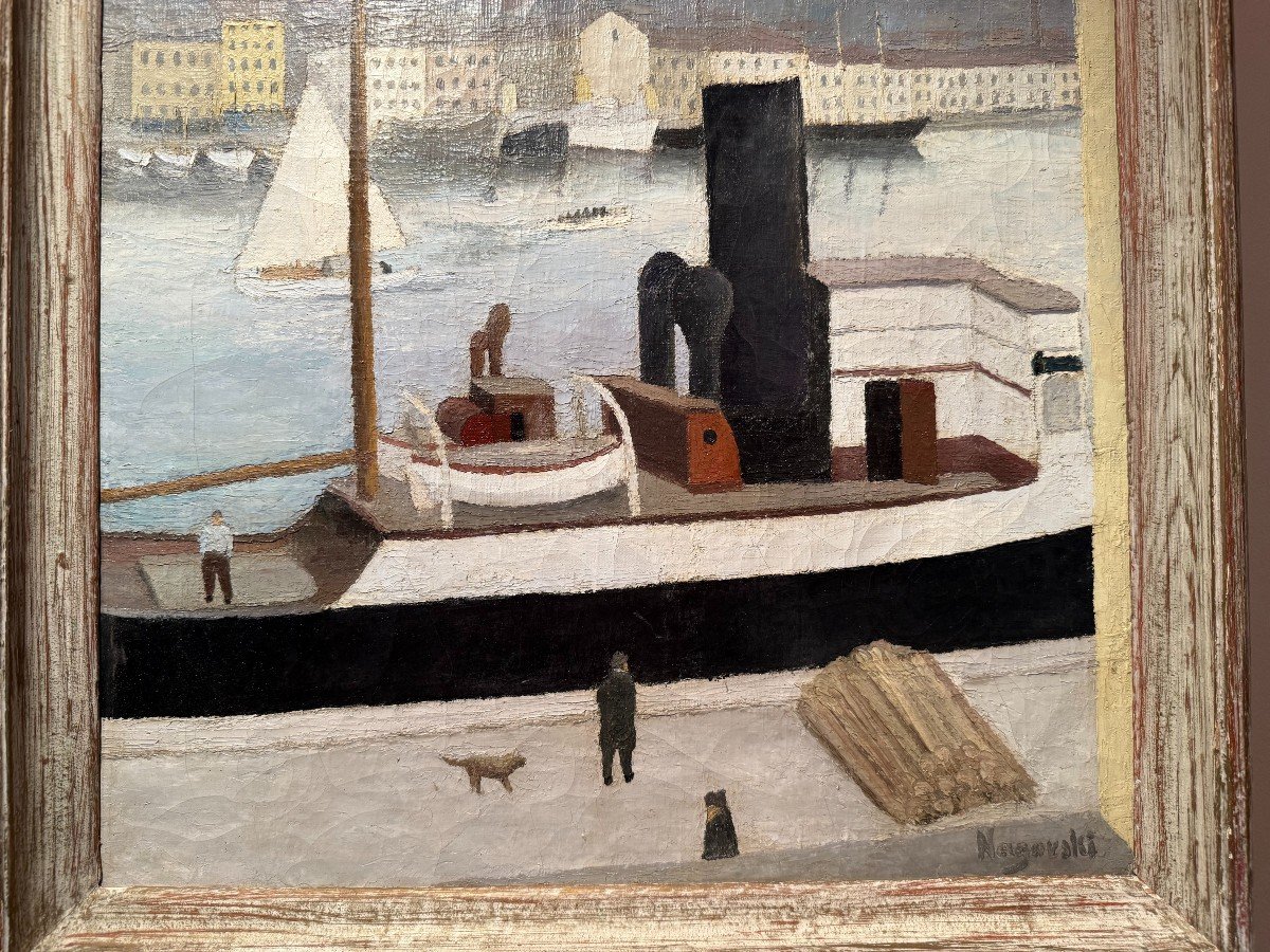 Le Port De Marseille Huile Sur Toile d'André Nagorski Vers 1925-photo-4