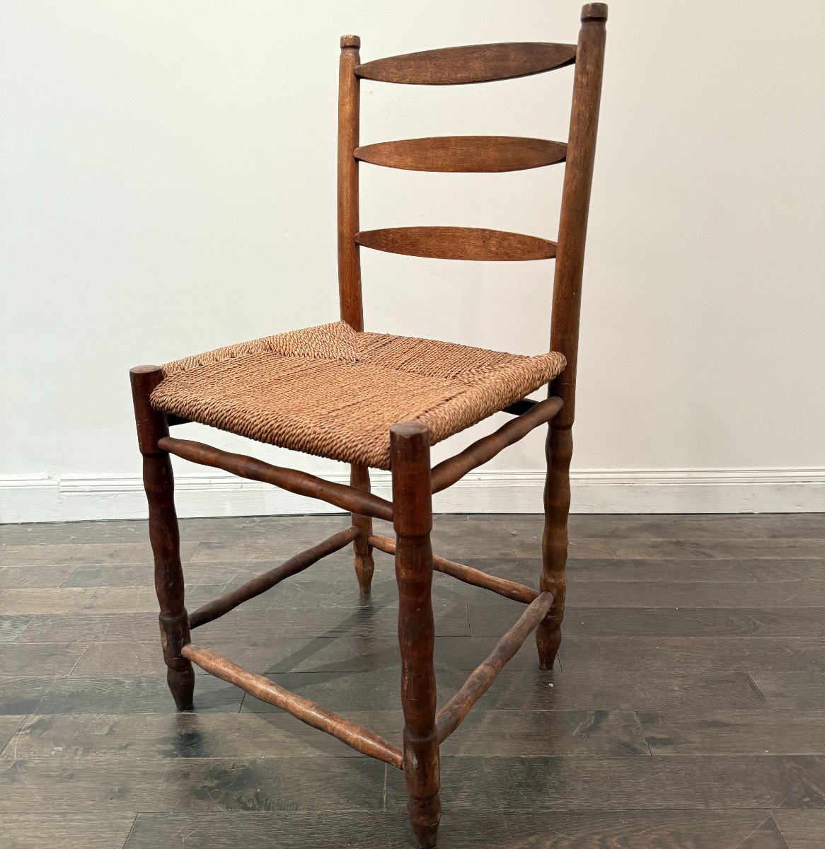 Scandinavian Wooden And Cane Chair 