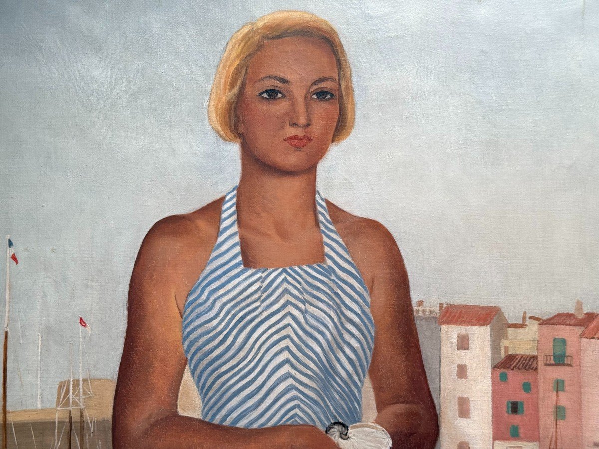 Portrait Of Suzy Solidor In Front Of The Port Of Saint Tropez By Her Friend G Schuster In 1936 -photo-3