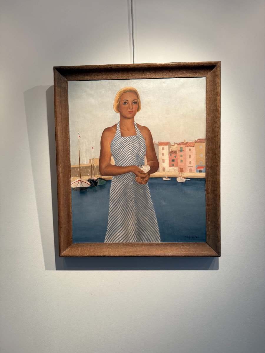 Portrait Of Suzy Solidor In Front Of The Port Of Saint Tropez By Her Friend G Schuster In 1936 -photo-3