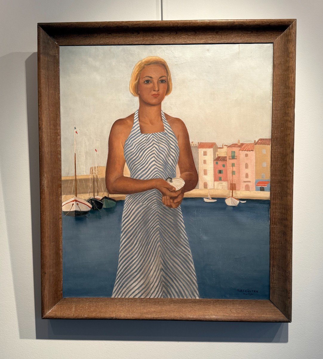 Portrait Of Suzy Solidor In Front Of The Port Of Saint Tropez By Her Friend G Schuster In 1936 