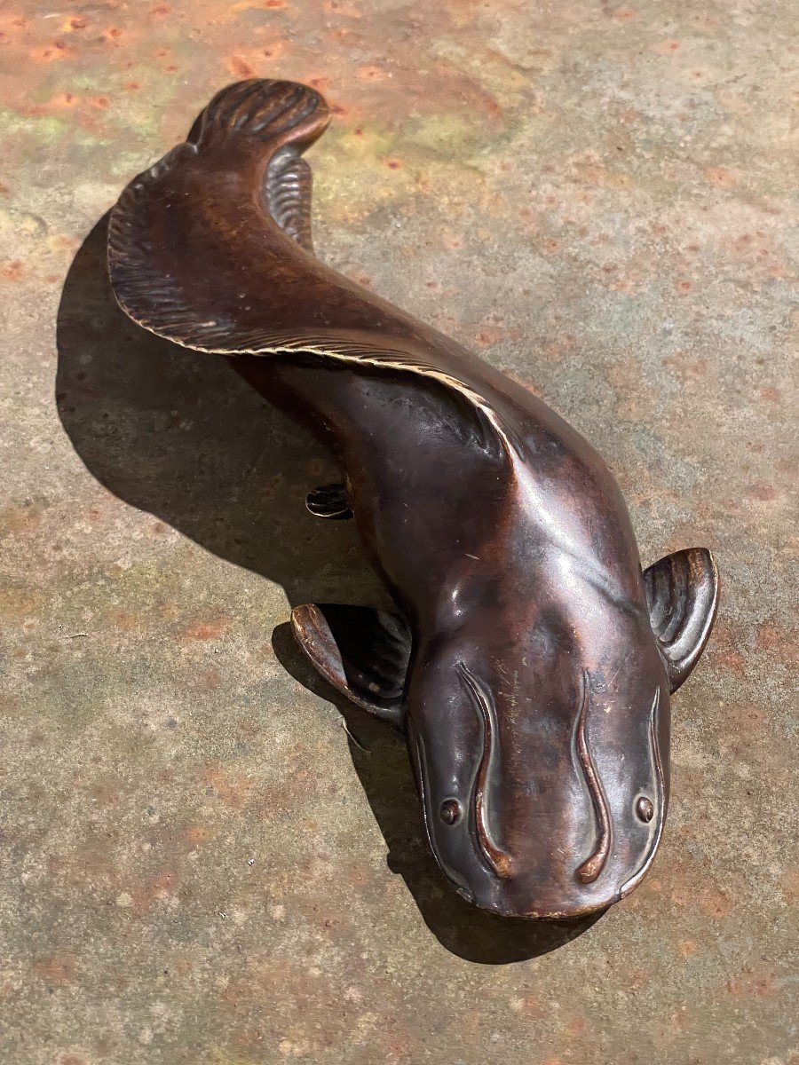 Catfish. Japanese Bronze Late 19th Century