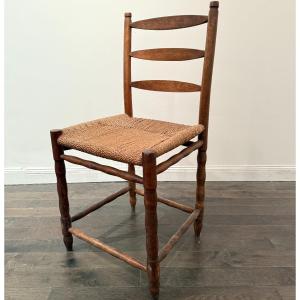 Scandinavian Wooden And Cane Chair 