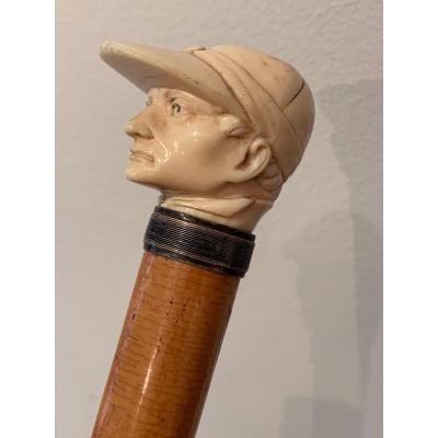 Old Cane Jockey Head In Ivory