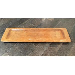 Plateau ou grand vide poche rectangulaire en bois années 60 