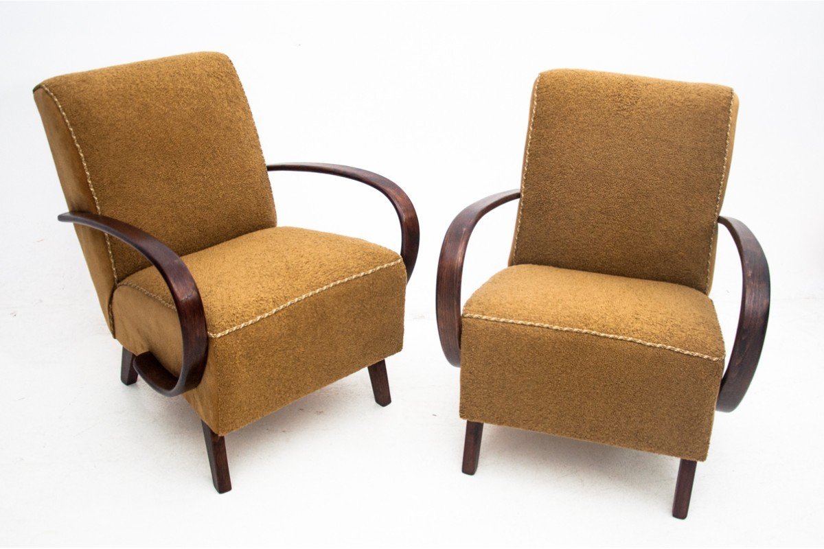 A Pair Of Art Deco Armchairs By J. Halabala From The 1930s, Czech Republic.-photo-4