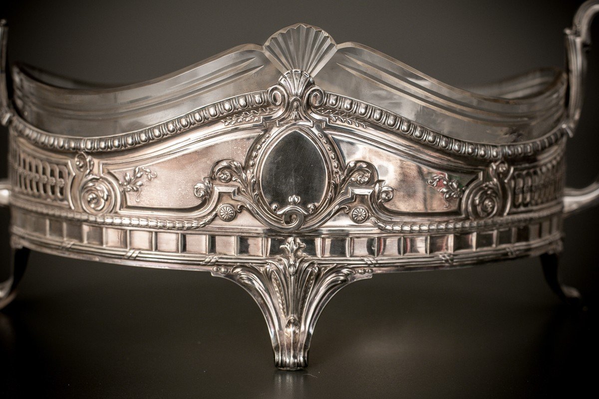 Antique Silver Jacquard, France, Late Nineteenth Century-photo-3