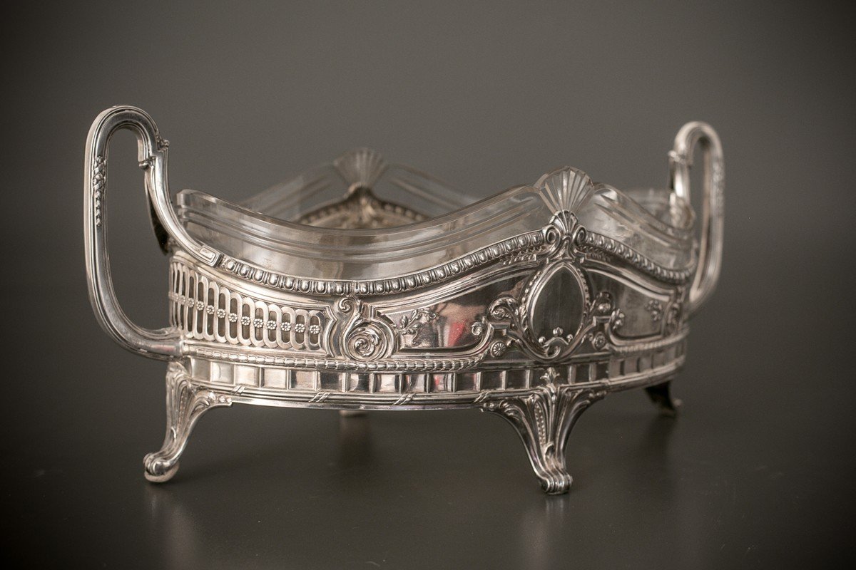 Antique Silver Jacquard, France, Late Nineteenth Century-photo-4