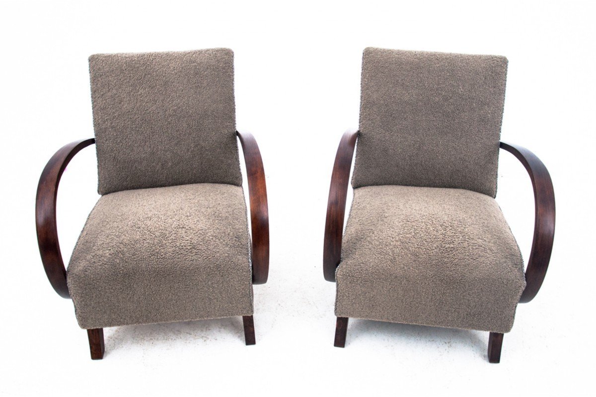 A Pair Of Art Deco Armchairs By J. Halabala From The 1930s, Czechoslovakia.-photo-3
