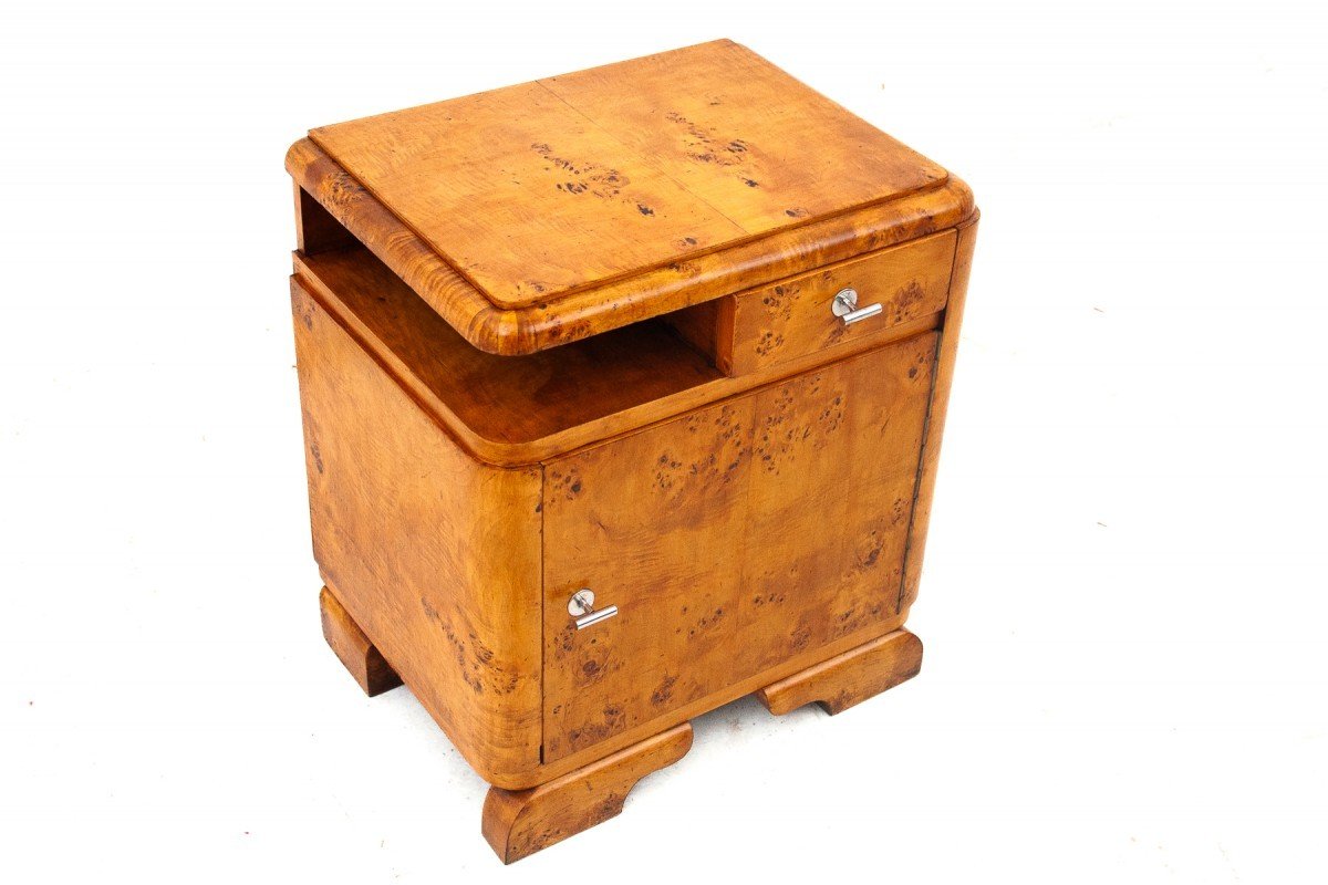 A Pair Of Vintage Bedside Tables, Poland, 1950s-photo-7