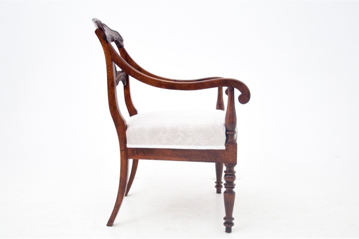 Art Nouveau Mahogany Armchair, Circa 1860-photo-5