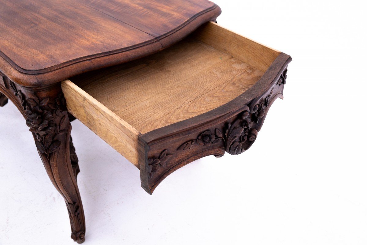 Richly Carved Table, France, End Of The 19th Century.-photo-1