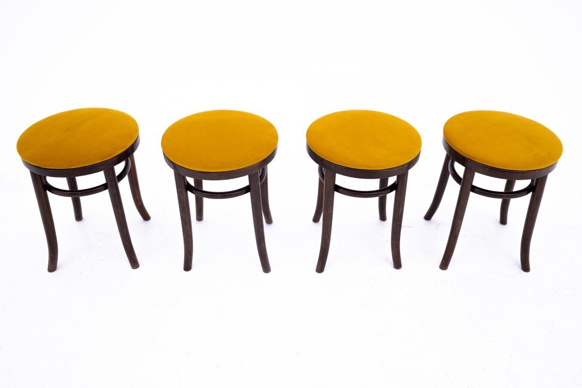 Set Of Four Thonet Stools, Germany, 1930s. After Renovation.