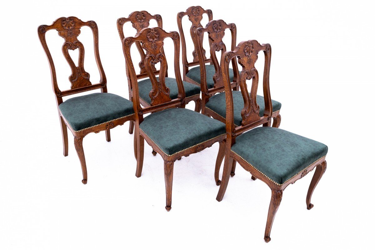 Antique Table With 6 Chairs, Western Europe, End Of 19th Century.-photo-4