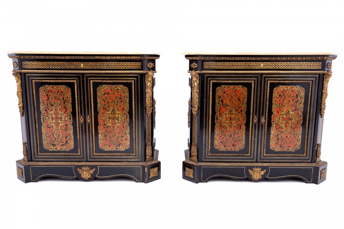 A Unique Set Of Boulle Chests Of Drawers, France, Circa 1860