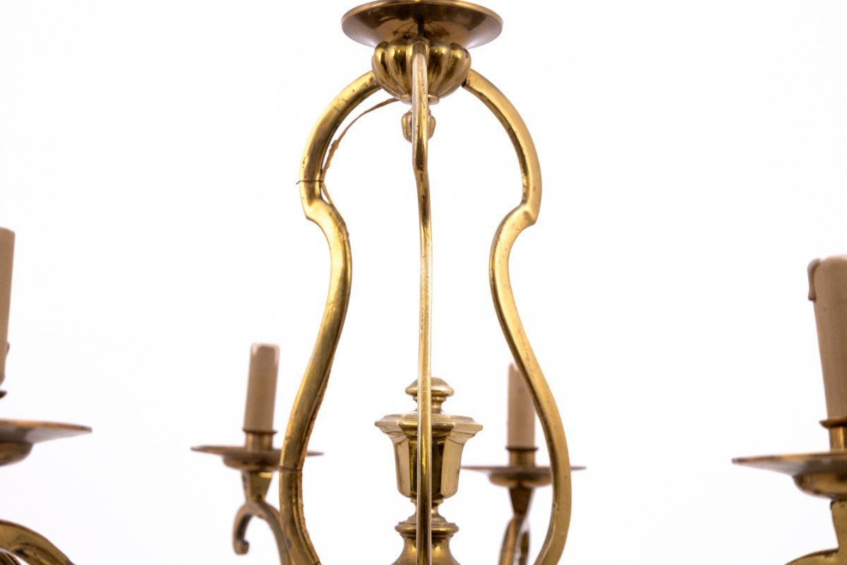 Brass Chandelier, France, Mid-20th Century.-photo-3