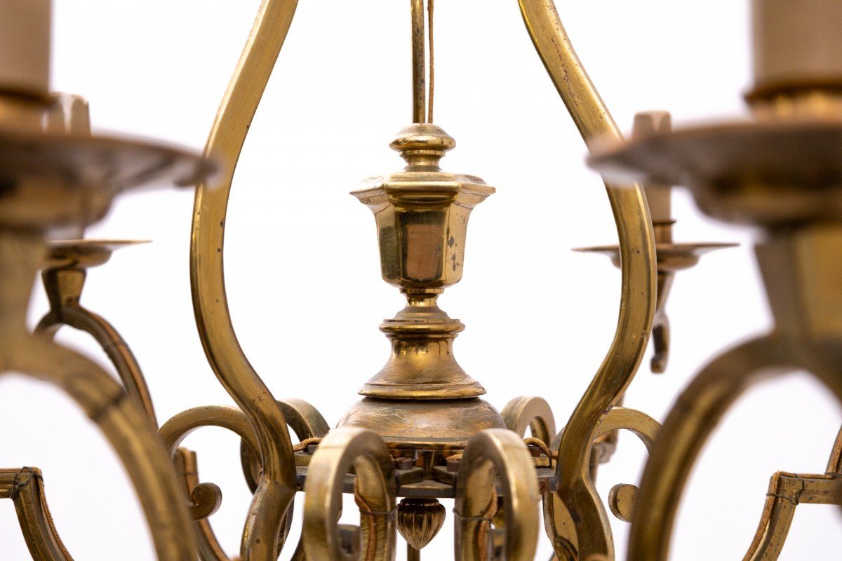 Brass Chandelier, France, Mid-20th Century.-photo-4