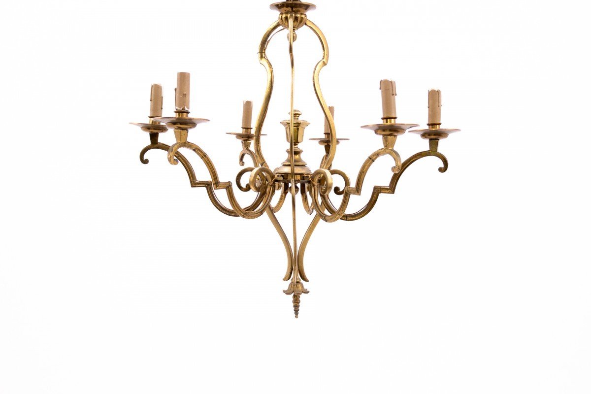 Brass Chandelier, France, Mid-20th Century.