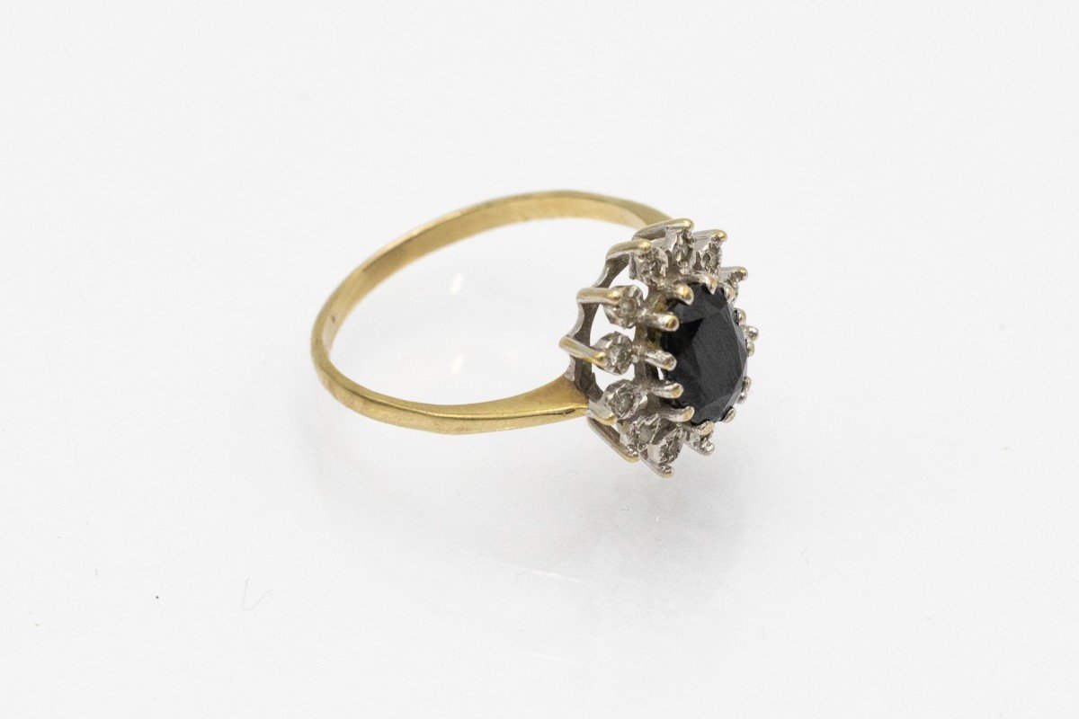 Old English Sapphire And Diamond Ring-photo-3