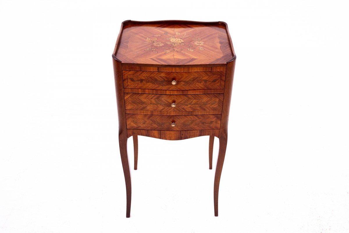 A Pair Of Inlaid Bedside Tables, France, Early 20th Century.-photo-4