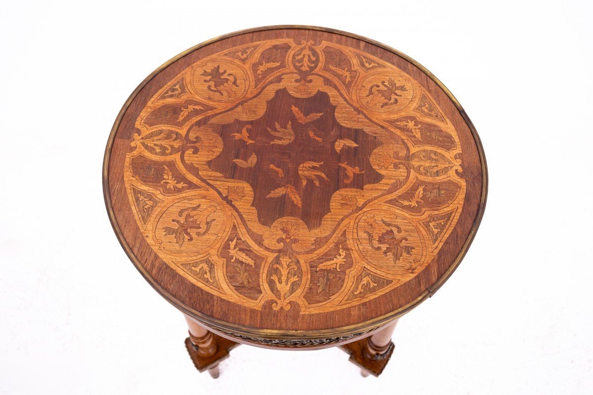 Inlaid Table, France, Early 20th Century.-photo-4