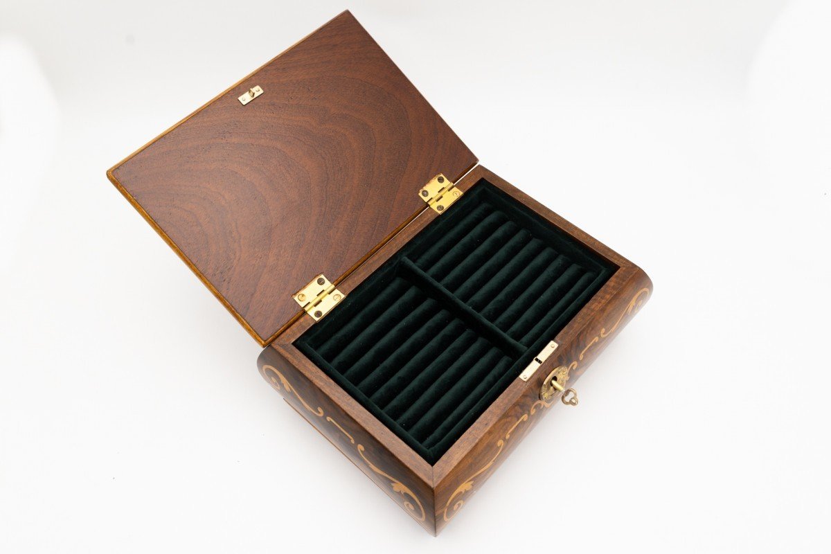 Art Deco Inlaid Wooden Jewelry Box-photo-2