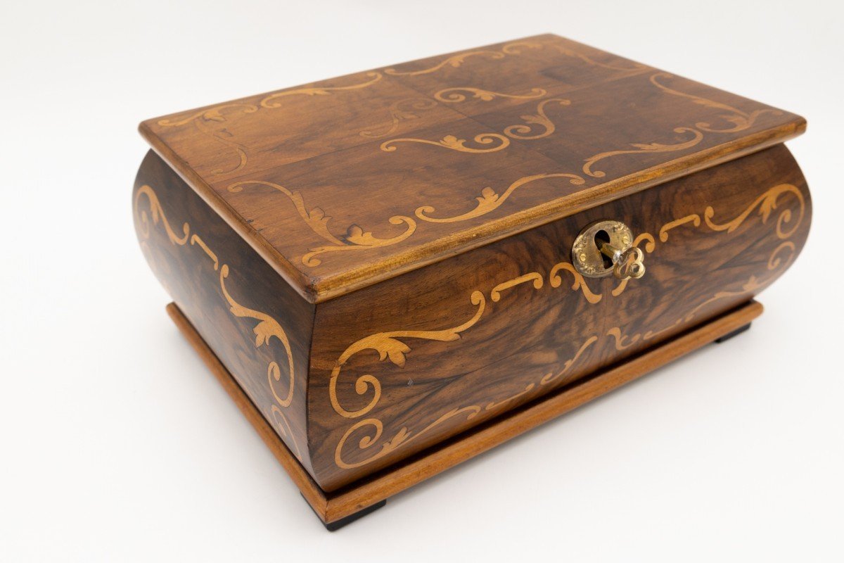 Art Deco Inlaid Wooden Jewelry Box-photo-2