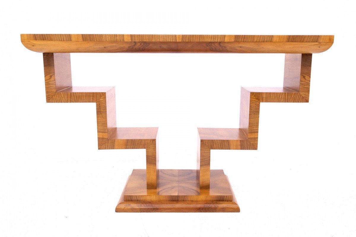 Mid-20th Century Art Deco Console, Poland. After Renovation.-photo-2