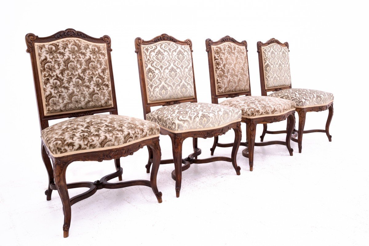 Ensemble De 4 Chaises, France, Vers 1910.