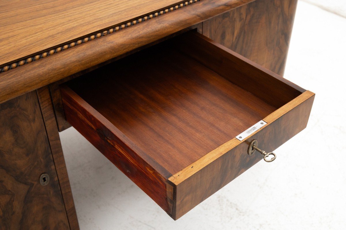 An Impressive Art Deco Desk With Chair, Poland, Circa 1930.-photo-3