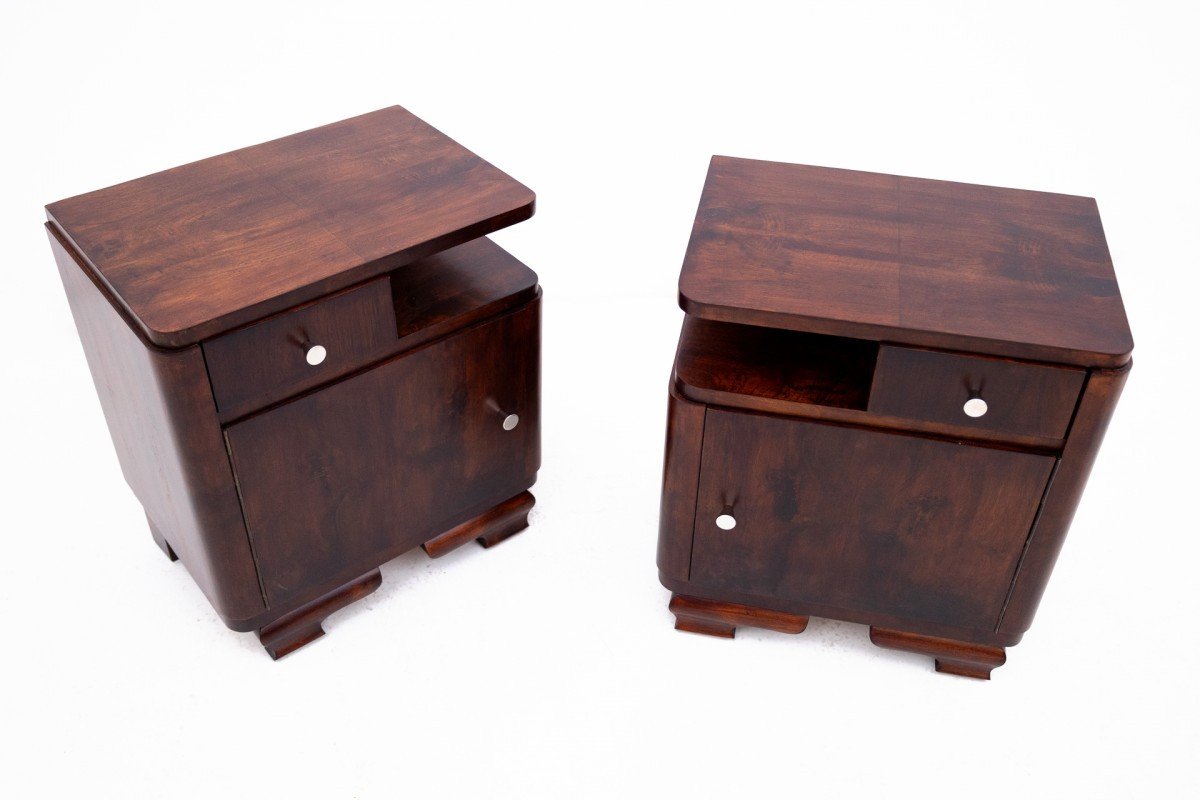 Art Deco Bedside Tables From The 50s, Poland.-photo-2