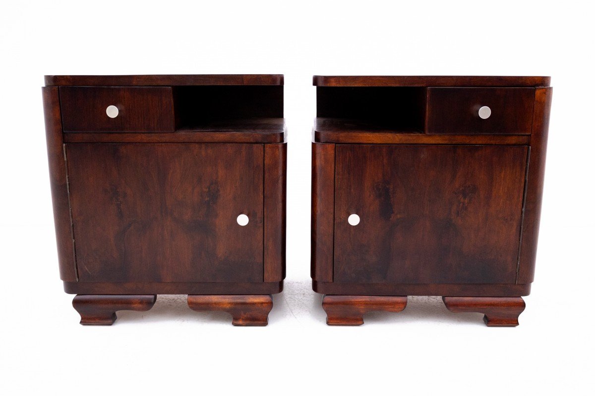 Art Deco Bedside Tables From The 50s, Poland.-photo-3