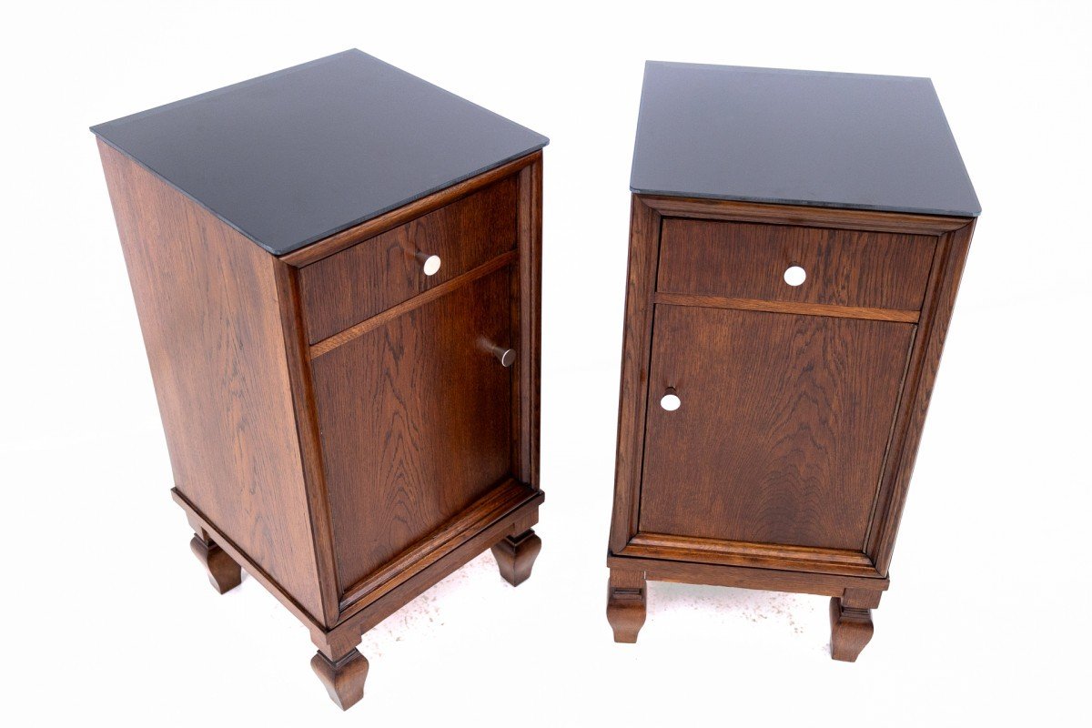 Pair Of Bedside Tables From The Early 20th Century, Poland.-photo-2