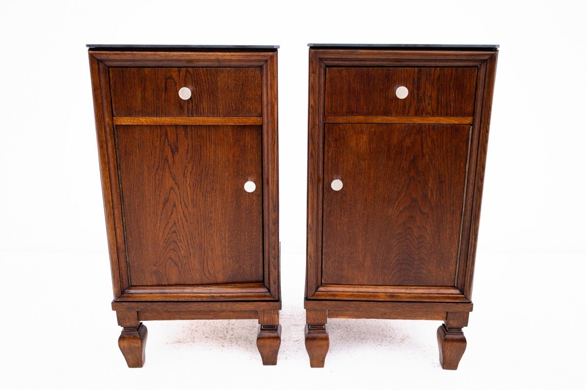 Pair Of Bedside Tables From The Early 20th Century, Poland.-photo-3