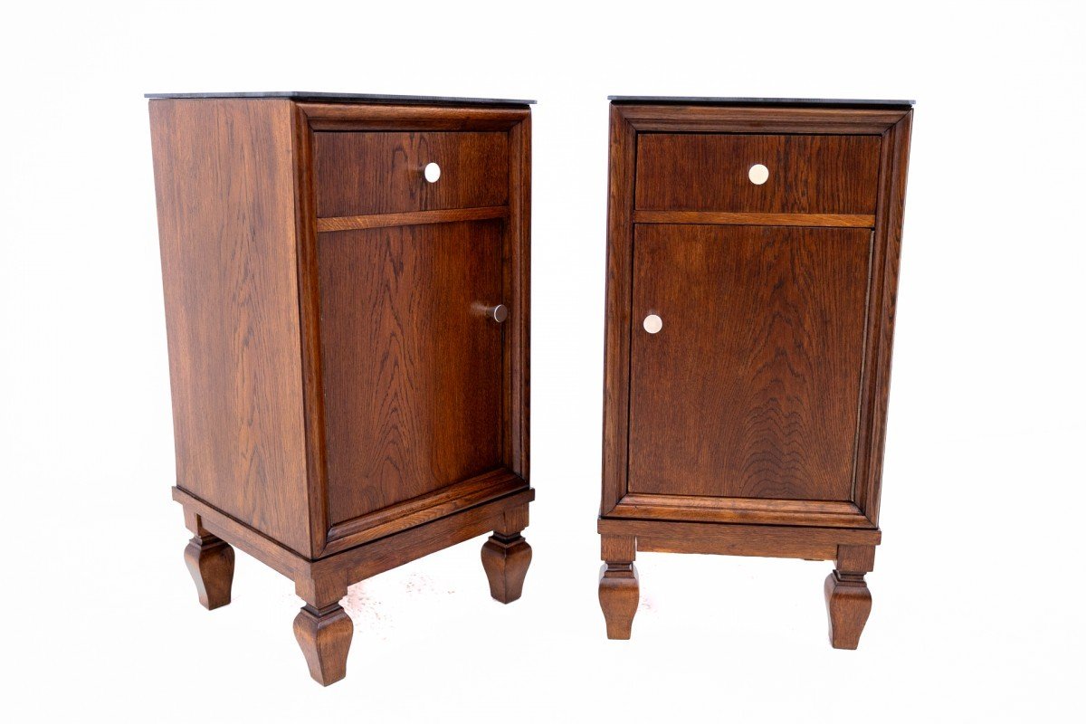 Pair Of Bedside Tables From The Early 20th Century, Poland.