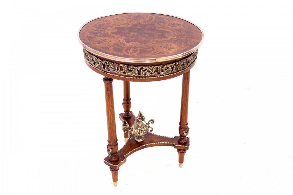 Marquetry Table, France, Early 20th Century.-photo-3