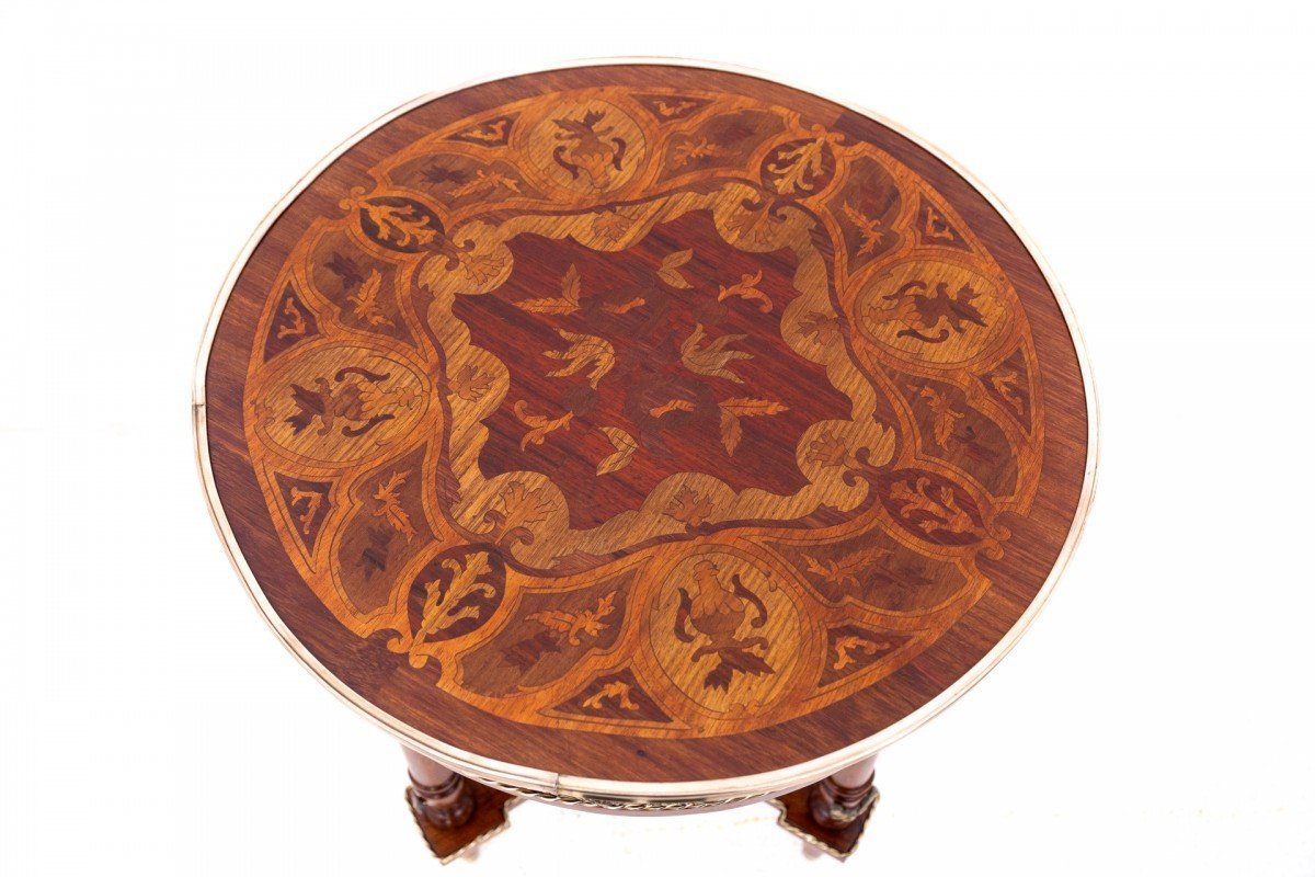 Marquetry Table, France, Early 20th Century.-photo-4