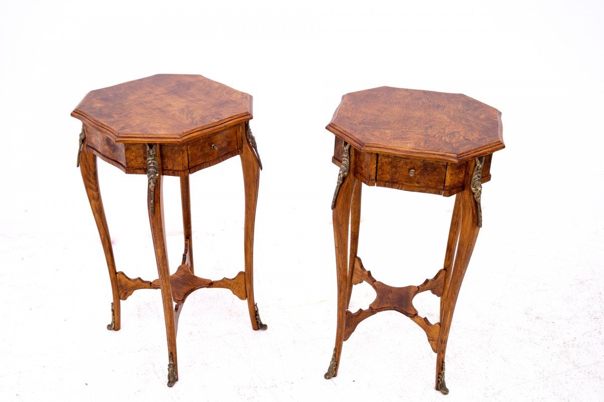 Pair Of Side Tables, Western Europe, 2nd Half Of The 20th Century.-photo-2