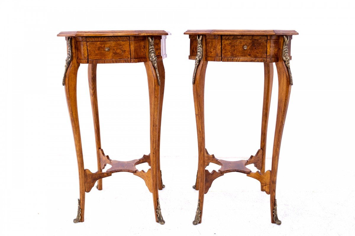 Pair Of Side Tables, Western Europe, 2nd Half Of The 20th Century.-photo-3