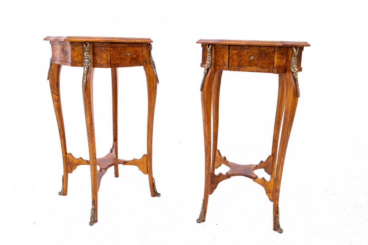 Pair Of Side Tables, Western Europe, 2nd Half Of The 20th Century.