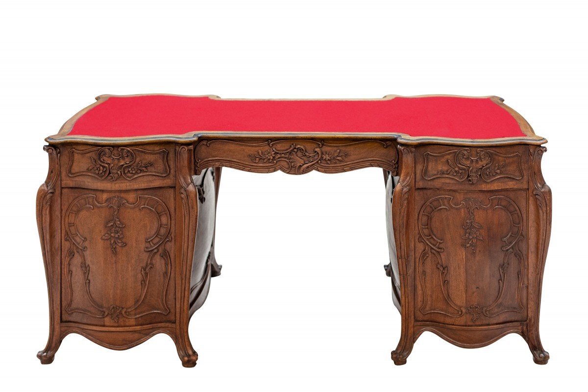 Walnut Desk, France, Ca. 1860.