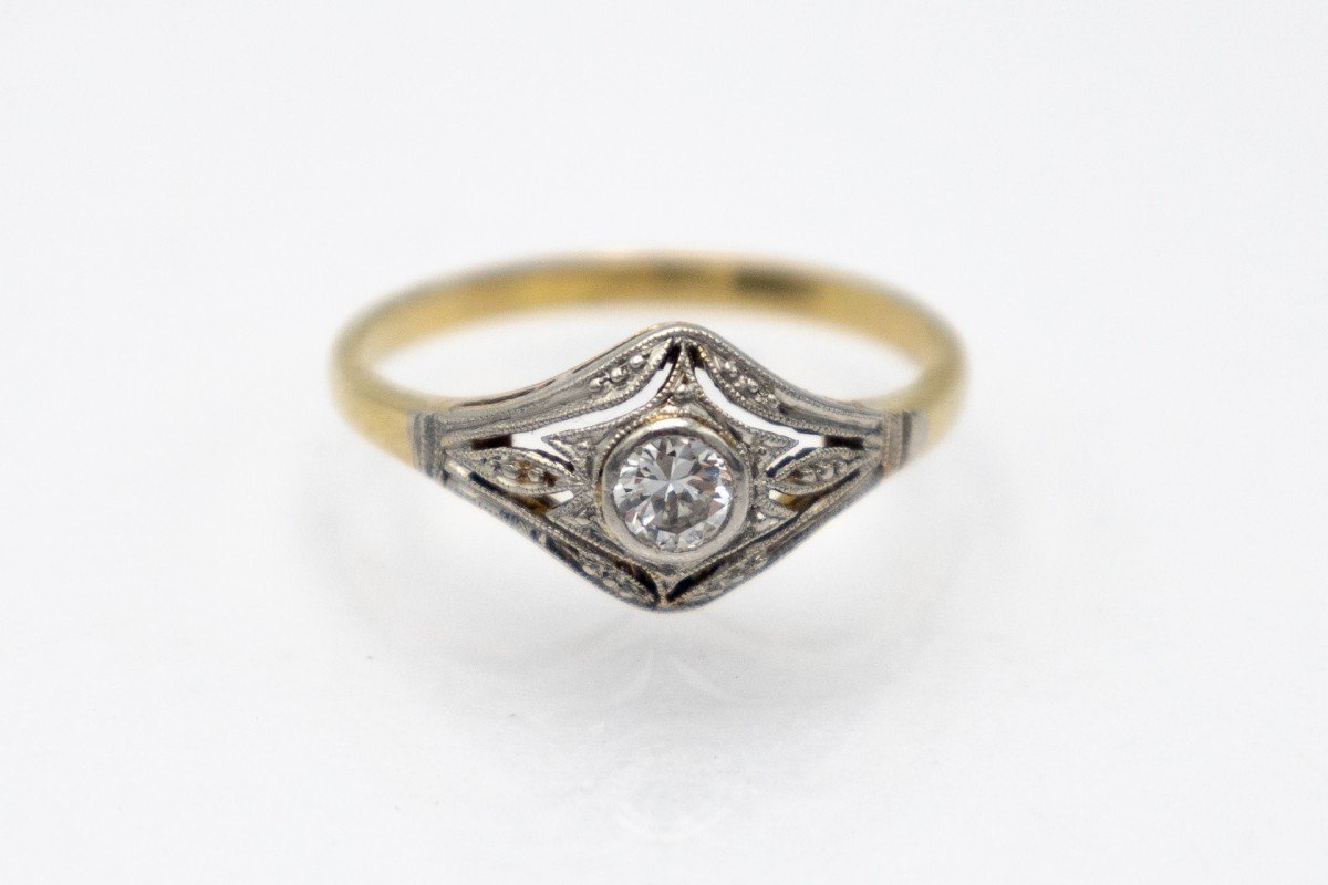 Antique Art Deco Ring With 0.1ct Diamond