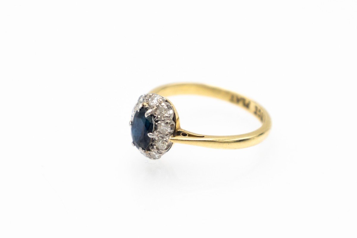 Antique Sapphire And Diamond Ring, 1st Half Of The 20th Century-photo-1