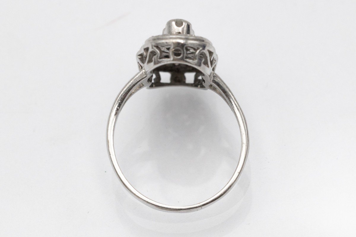 Art Deco Style White Gold Ring With Diamonds.-photo-3