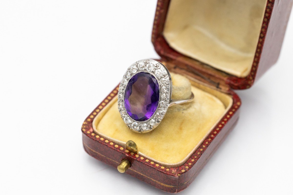 Art Deco Wg Amethyst Ring Circa 1930s.-photo-2