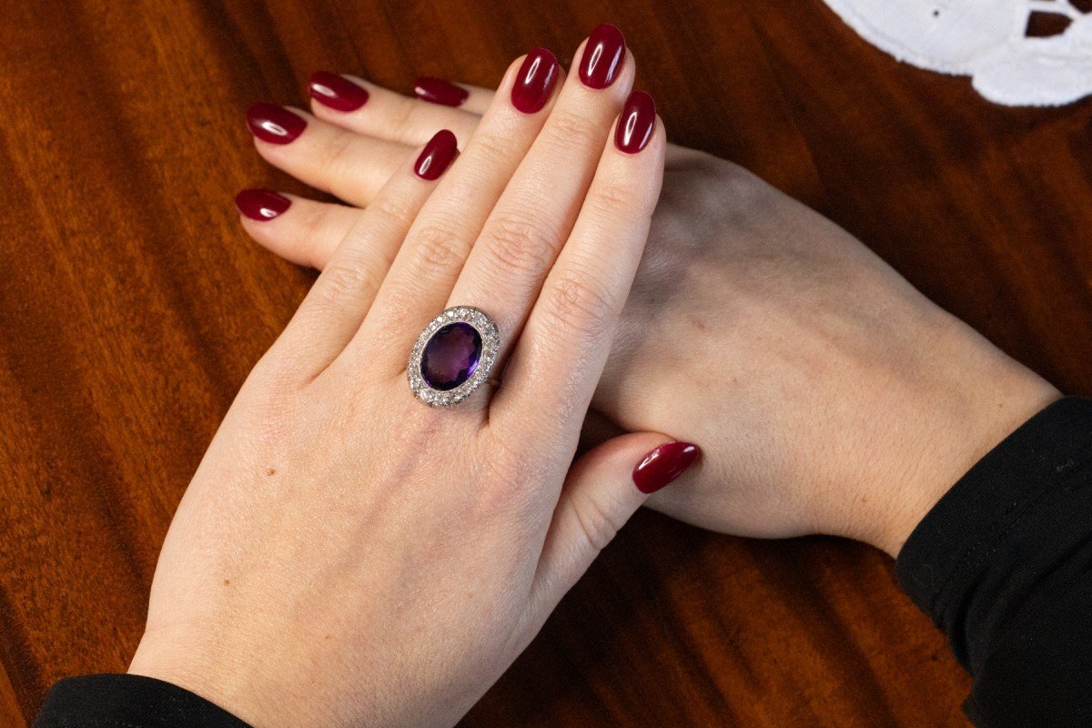 Art Deco Wg Amethyst Ring Circa 1930s.-photo-1