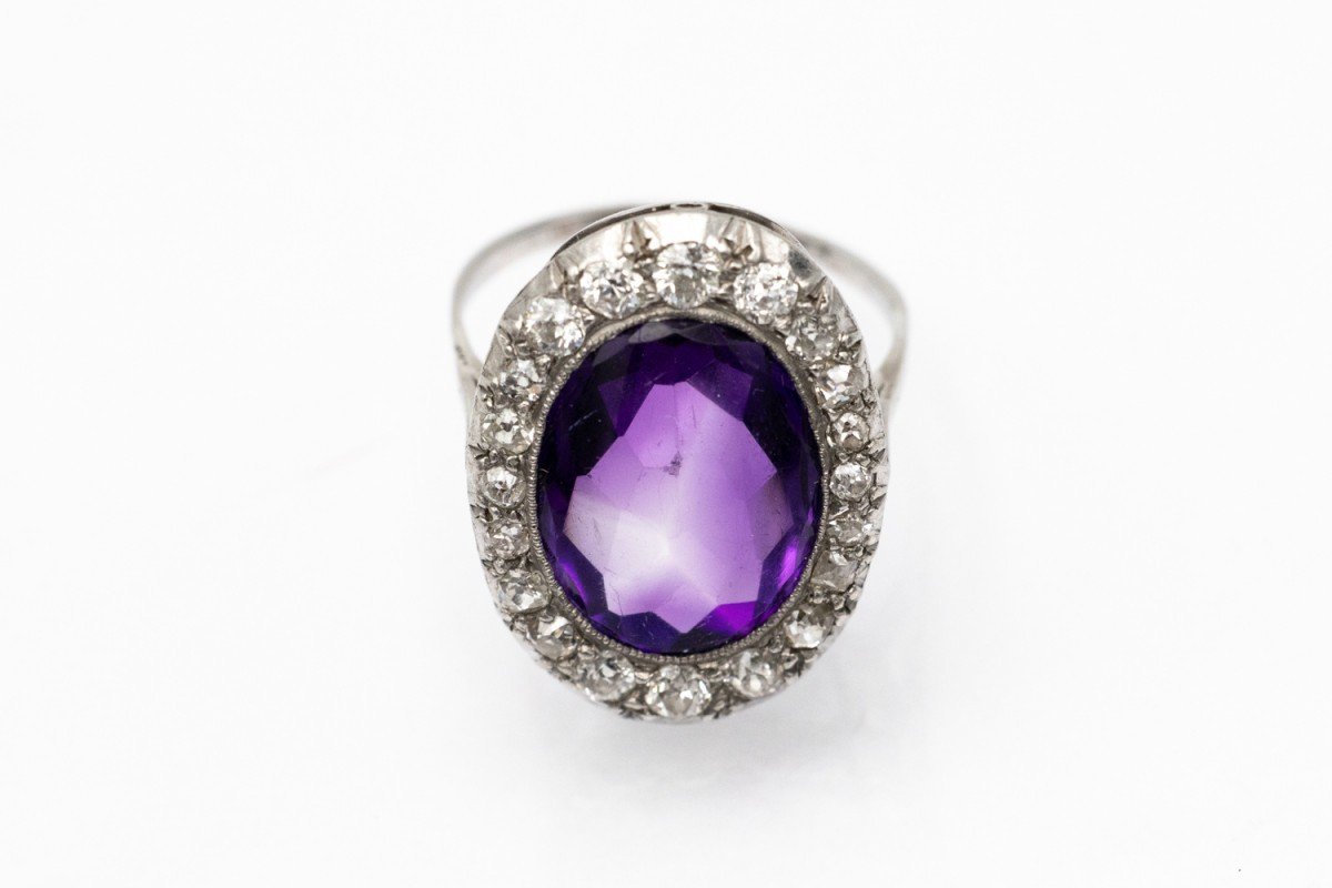 Art Deco Wg Amethyst Ring Circa 1930s.-photo-2