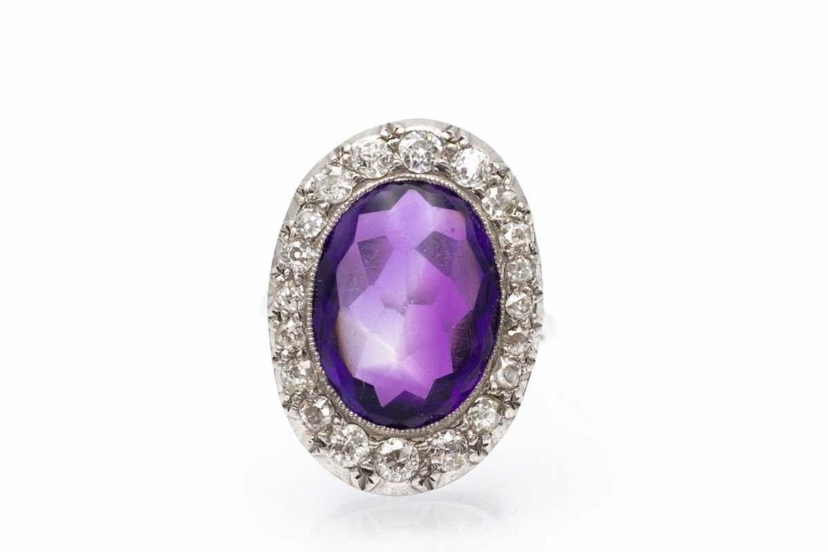 Art Deco Wg Amethyst Ring Circa 1930s.-photo-4